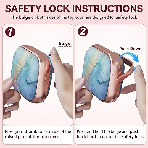 Miniatura 8 de Inesore Funda rígida para AirPods Pro de 2 generación con cerradura, diseño de flores lindas Air Pods Pro 2, fundas rígidas para iPod Pro para