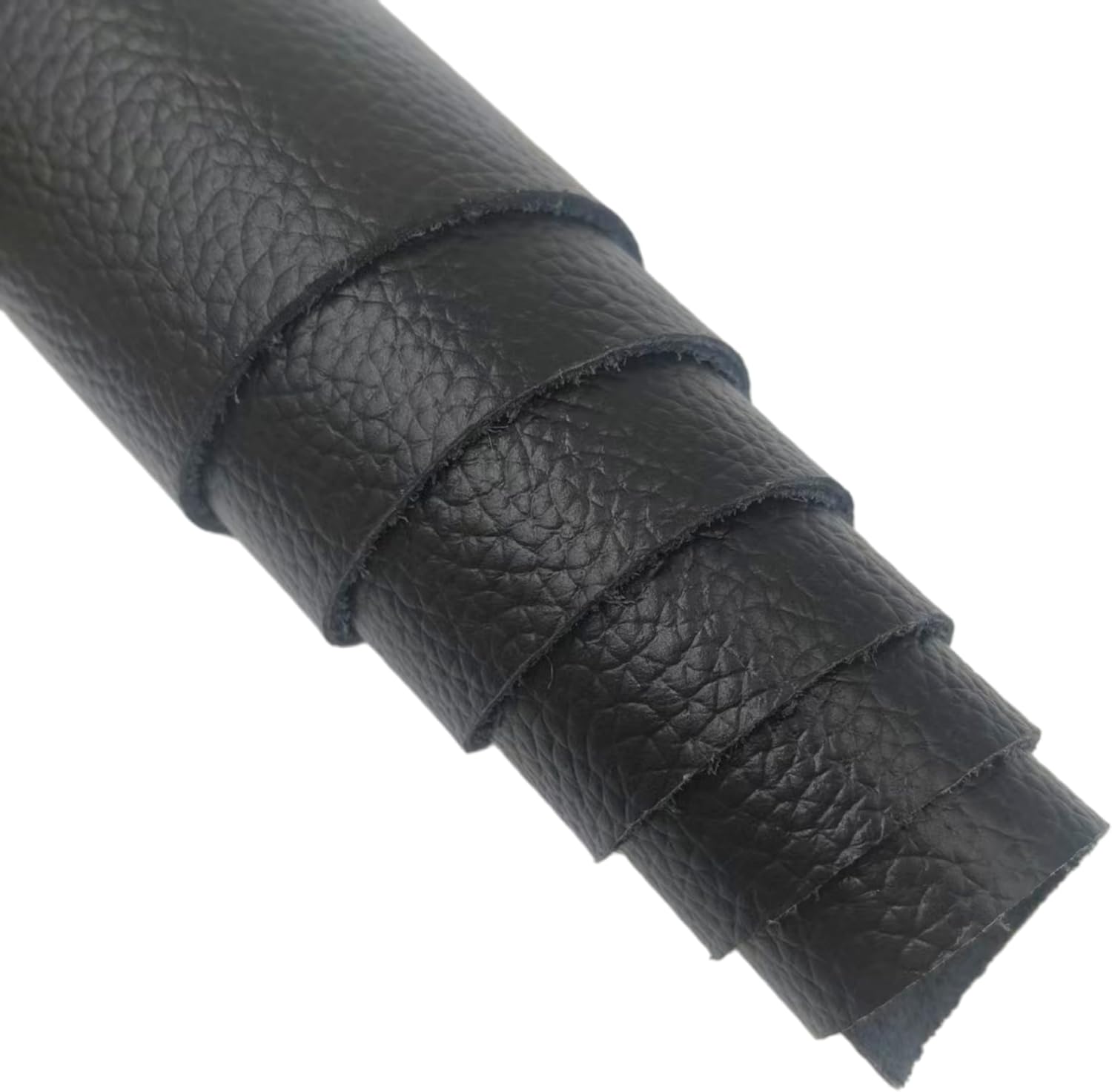 Genuine Leather Sheets, 1.1-1.5mm Thick Cowhide, Used for Handmade Crafts Such as Sofas, Furniture Soft Bags, and Wallets (Pure Black 12" x 24")