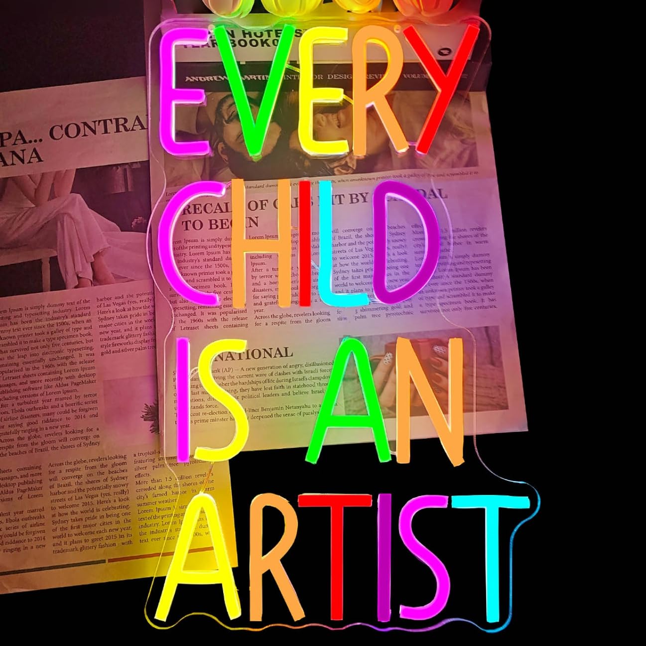 Every Child is an Artist Neon Sign for Wall Decor Art Classroom Decor Dimmable Led Sign for Classroom Wall Art Room Neon Light Up Sign for Home Gallery Studio School Nursery Playroom Daycare โ image 1