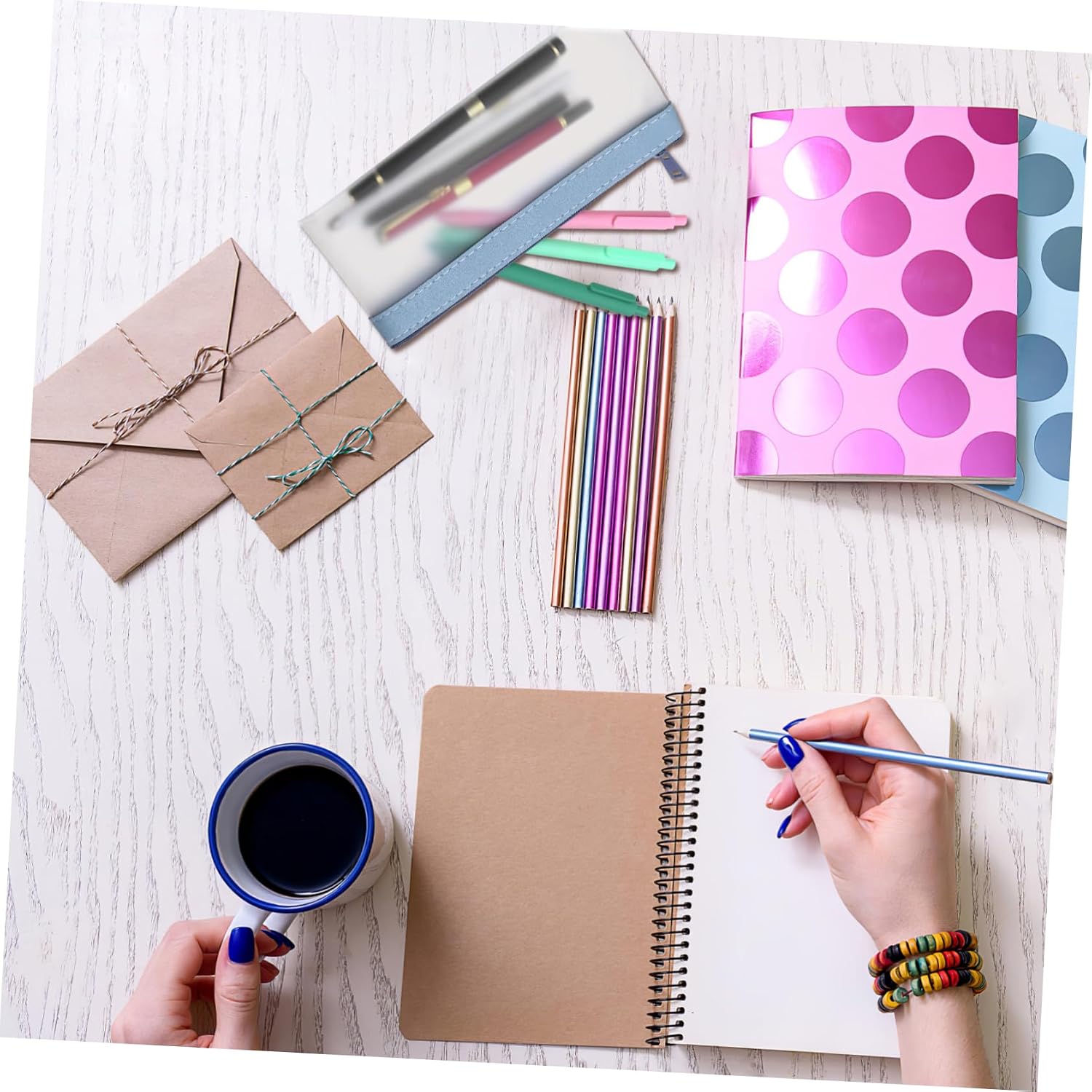 NUOBESTY 4pcs Envelope Wallets Cash Pouches for Money Pen Pencil Storage Makeup Bag Zipper Pencil Pouches