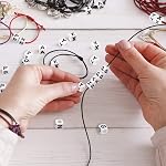 White Letter Cube Beads for Jewelry Making DIY Necklace Bracelet (6mm),1200PCS Square Letter Beads