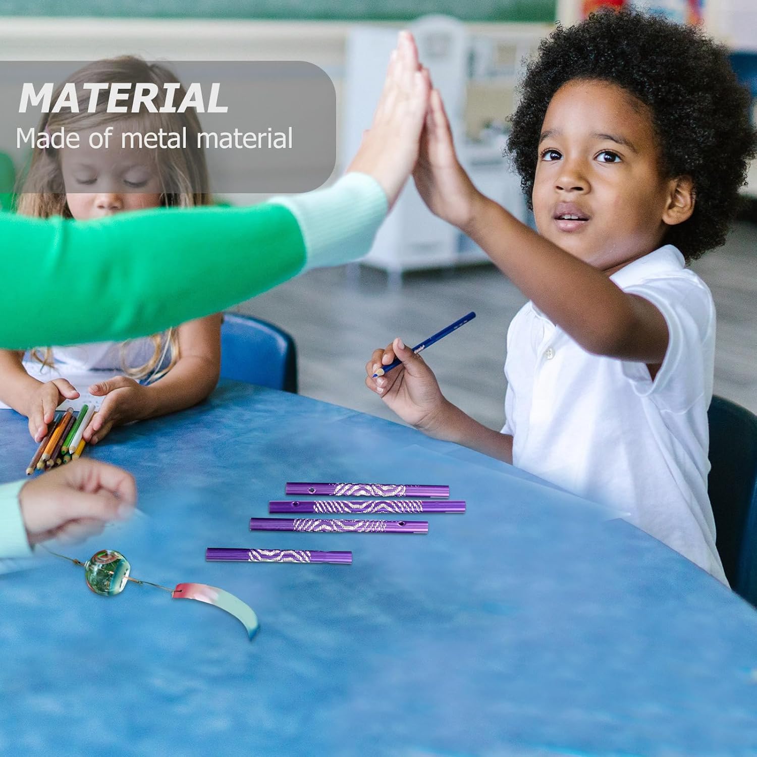 EXCEART DIY Wind Chime Tubes - 120 Pcs Empty Wind Tubes & Tones - Sturdy & Rust-Free - DIY Wind Chime Parts & Supplies - Pendant & Toddler Material