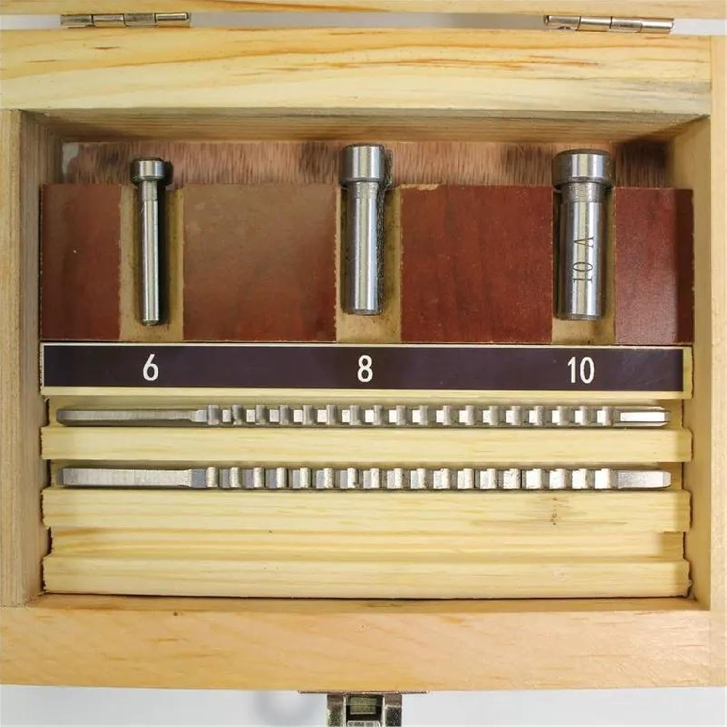 Keyway Cutting Tool HSS Keyway Broach Set 6pcs 2mm 3mm Broaches 6/8/10 Collared Bushings With Shims CNC Cutting Tools for CNC Cutting Machine Too