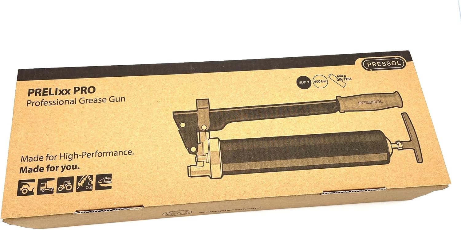 PRESSOL PRELIxx Heavy Duty Grease Gun 1/8" NPT, 10,000 psi, German Designed, Made in Europe