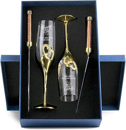 Miniatura 3 de Flautas de champán de boda personalizadas para novia y novio, decoración de corazón con borde de diamantes de imitación de lujo personalizada para