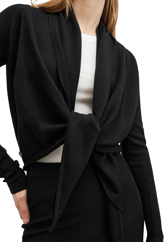 AllSaints Women's Wasson Pirate Cardigan, Black at Amazon Women's