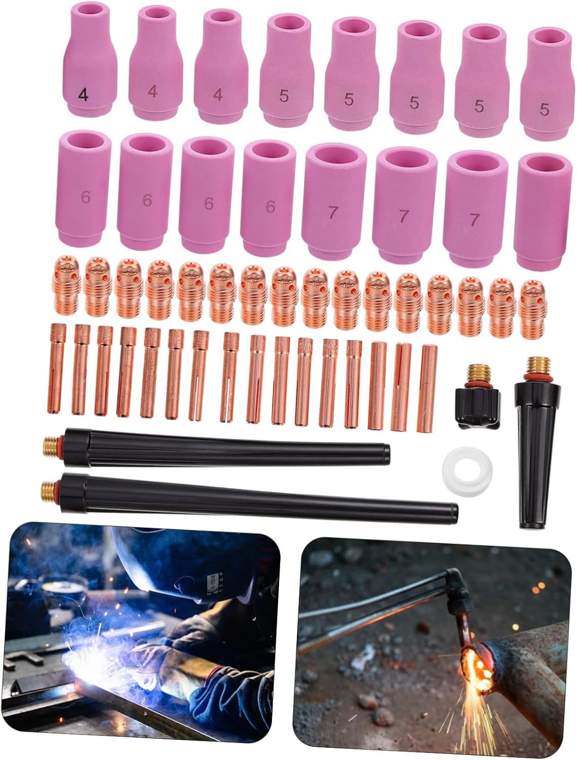 Argon Arc Welding Gun Accessories Set Nozzle Clips Torch Parts Made of Ceramic