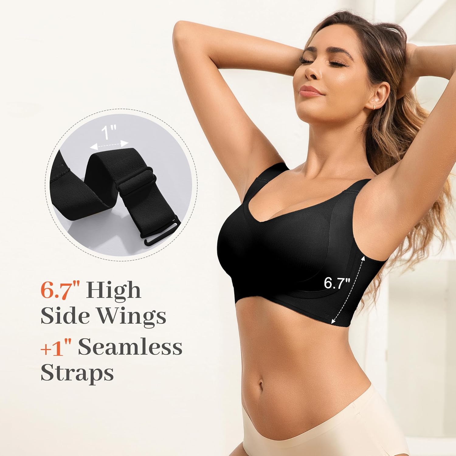 Plus Size Push Up Supportive Wireless Bras Comfort Soft No Underwire Seamless Full Coverage Comfort Bra for Women - Image 5