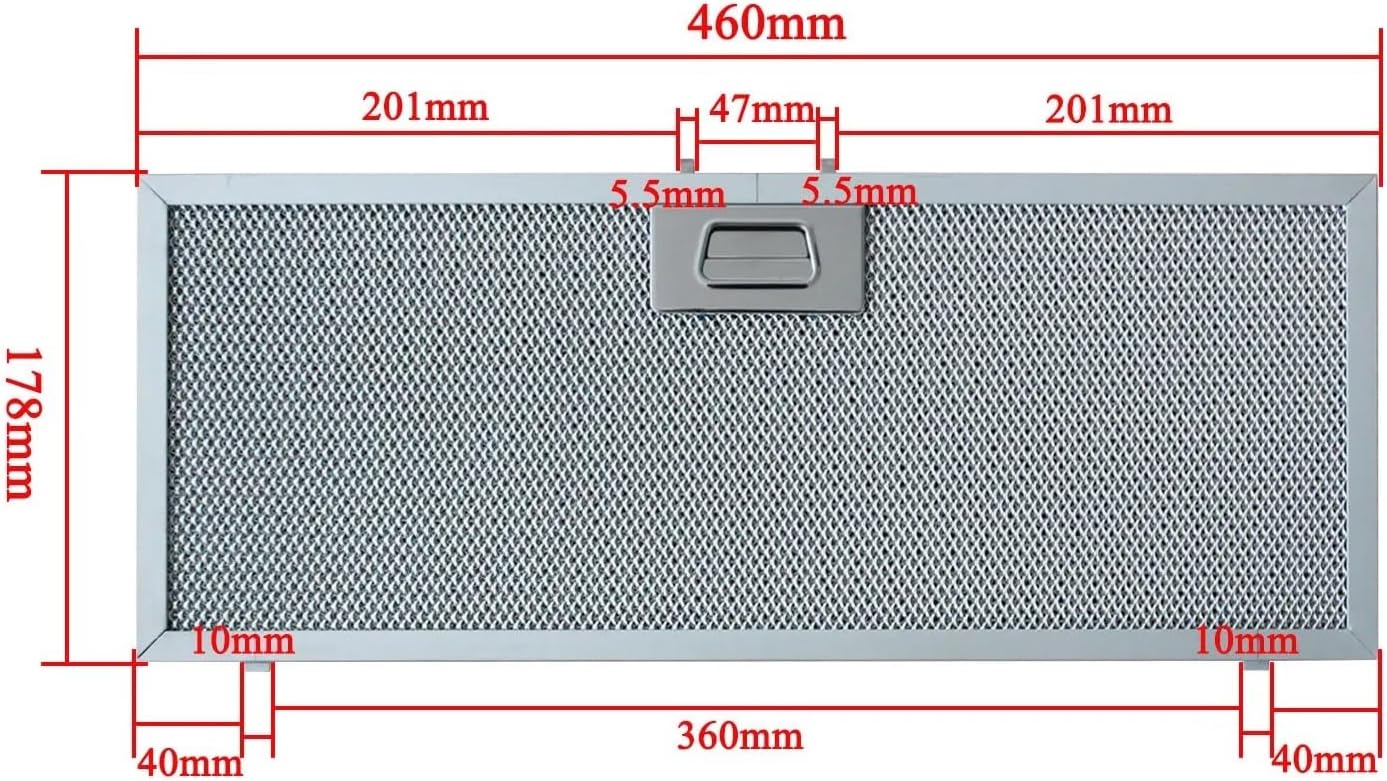 Kitchen Hood Filter，Compatible For ELICA，Compatible For WHIRLPOOL，460x178mm Range Hood Mesh Cover Replacement Parts