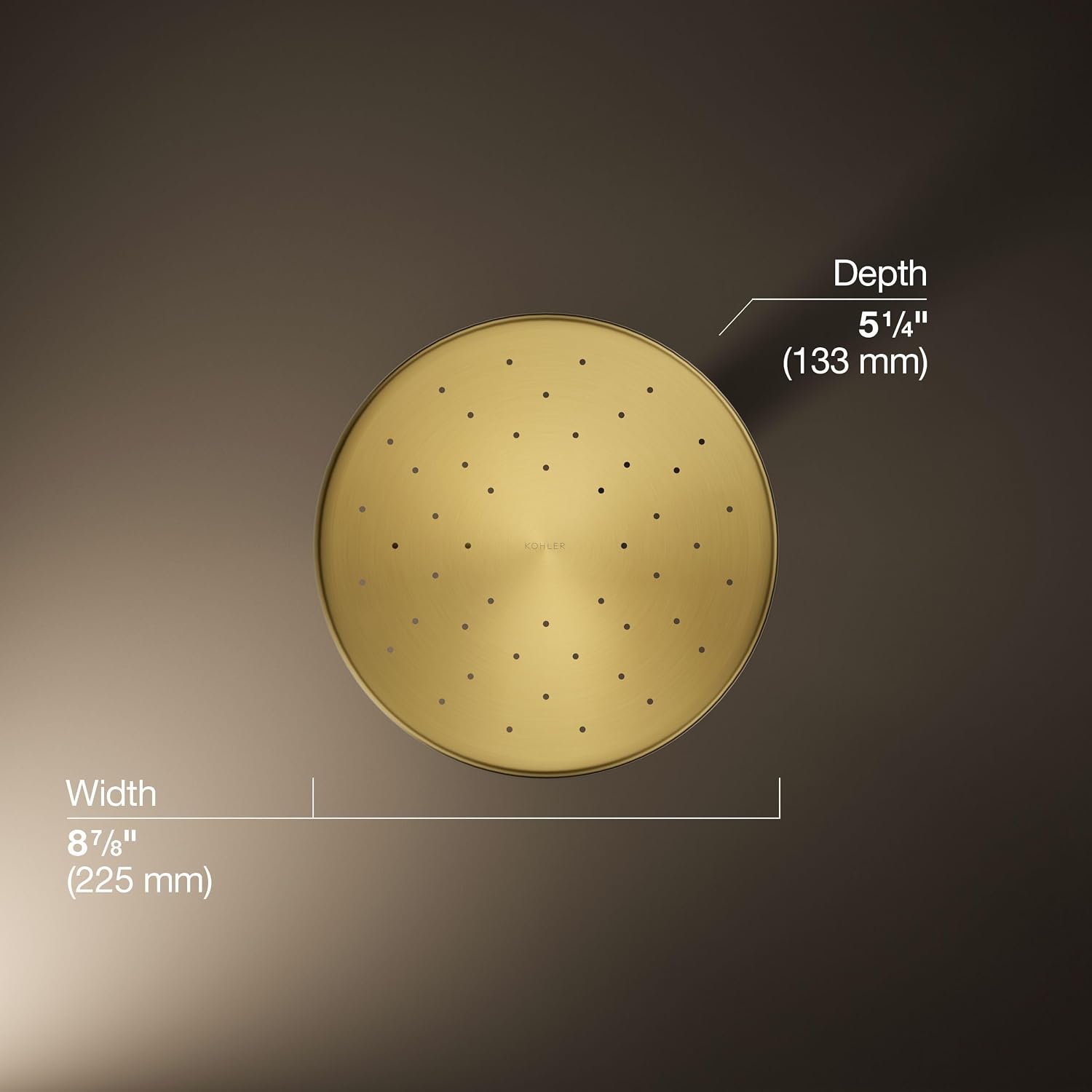 Kohler 26301-2MB Statement® Open Rain iconic single-function rainhead," 2.5 gpm, Vibrant Brushed Moderne Brass