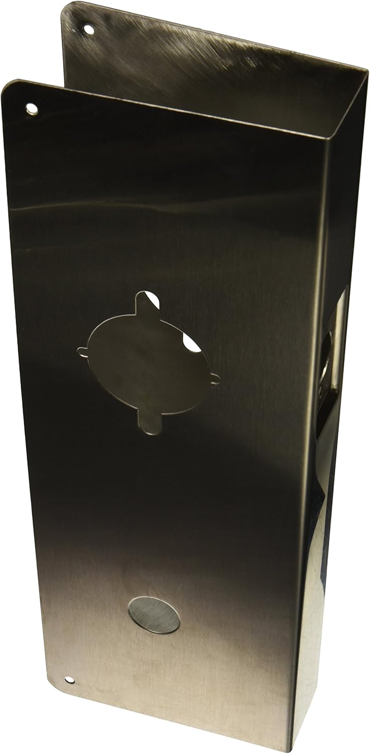 Don-Jo 19-CW 22 Gauge Stainless Steel Wrap-Around Plate, Satin Stainless Steel Finish, 5" Width x 15" Height, 2-3/4" Backset, 1-3/4" Door Size, for Marks I-Q Locks