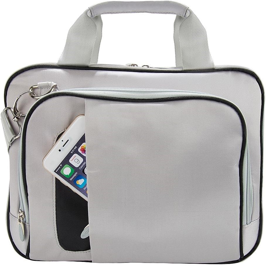 Travel Padded Shoulder Bag Water Resistant Nylon Convertible Messenger Carrying Case for 10 inch Tablets, Laptops