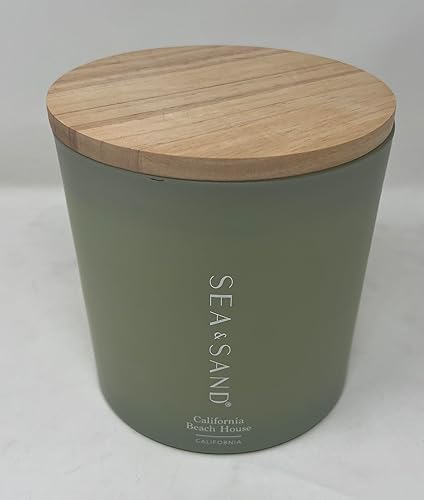 Miniatura 3 de Sea & Sand Vela perfumada de mezcla de cera de soja de 53 onzas, 4 mecha de algodón, hecha con aceites esenciales (California Beach House)