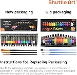 Shuttle Art Acrylic Paint Set, 15 x 12ml Tubes Artist Quality Non Toxic Rich Pigments Colors Perfect for Kids Adults Beginners Artists Painting on Canvas Wood Clay Fabric Ceramic Crafts