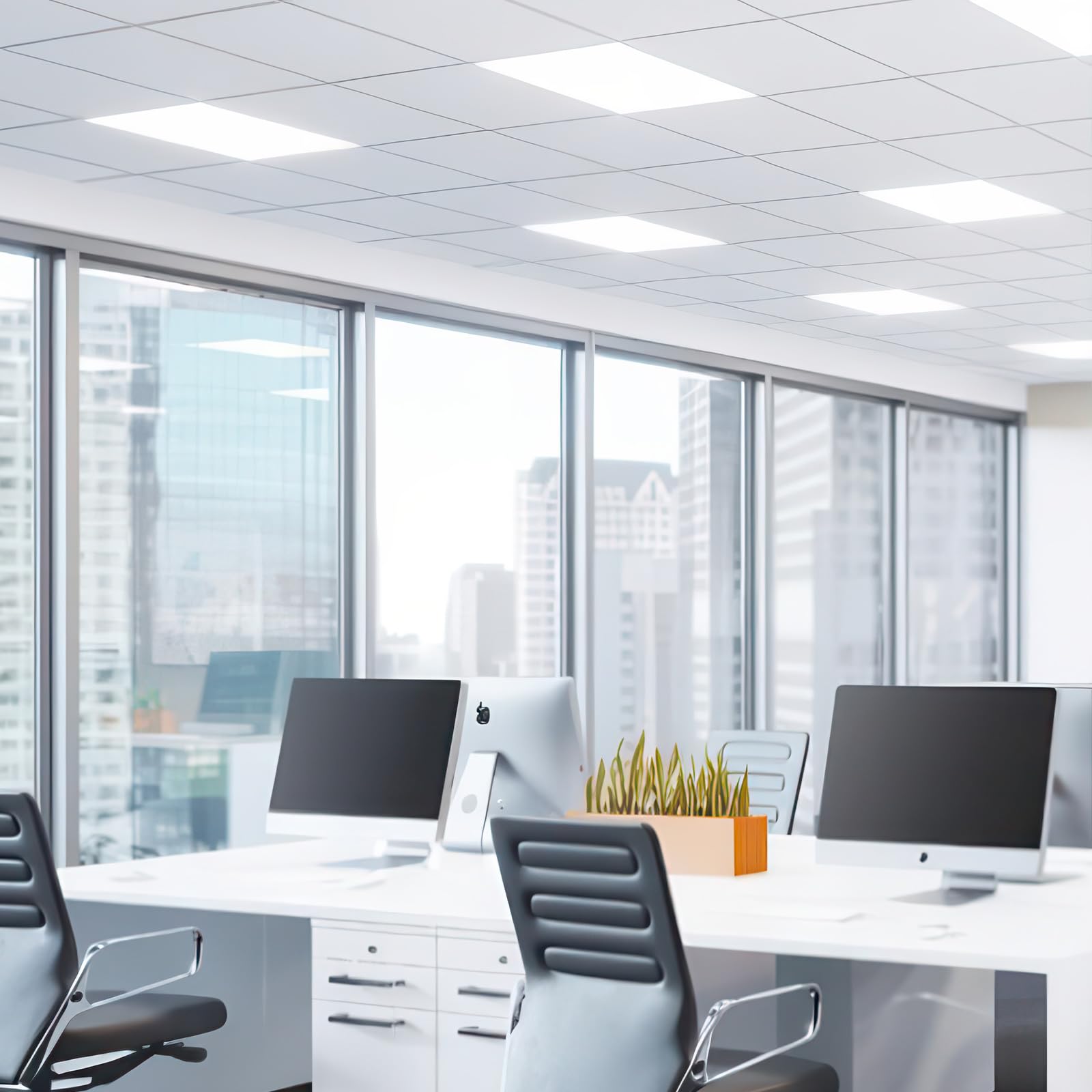 Pannello LED soffitto 60x60 (8 PZ), pannelli LED da incasso, illuminazione da soffitto con tecnologia CCT 3-in-1 – temperatura di colore e lumen regolabili, UGR≤23, IP44 (8 Pezzo)