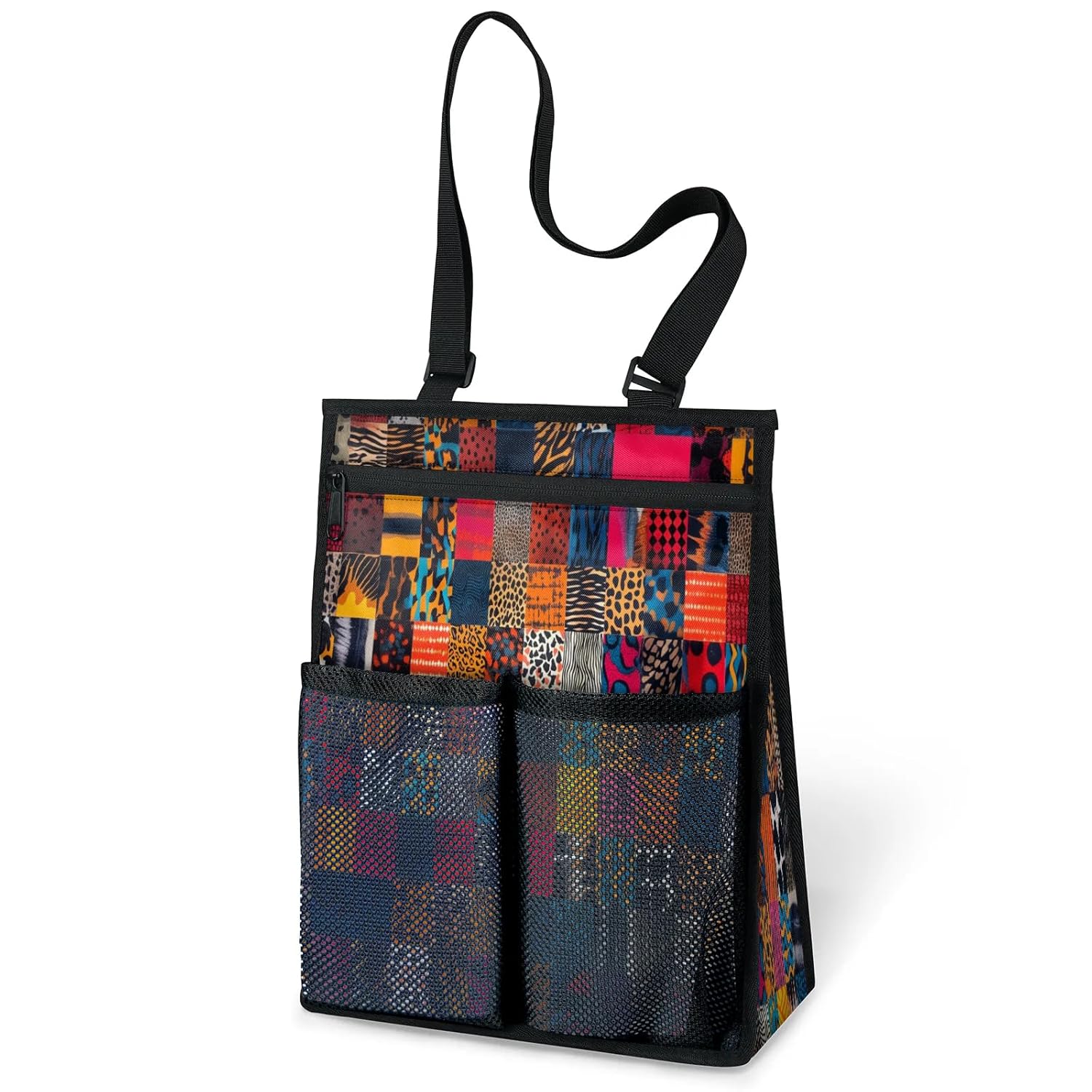 Ourtheme African Tribal Print Portable Shower Bag for Travel Gym Camp Beach Tote Shower Caddy Bags Hanging Toiletry