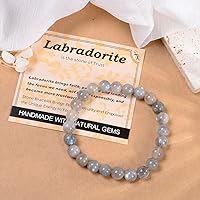 Vista 616 de MASSIVE BEADS Pulsera elástica de yoga hecha a mano con piedra natural, cristal curativo, energía, regalos para adultos unisex de 0.157 in, 0.236