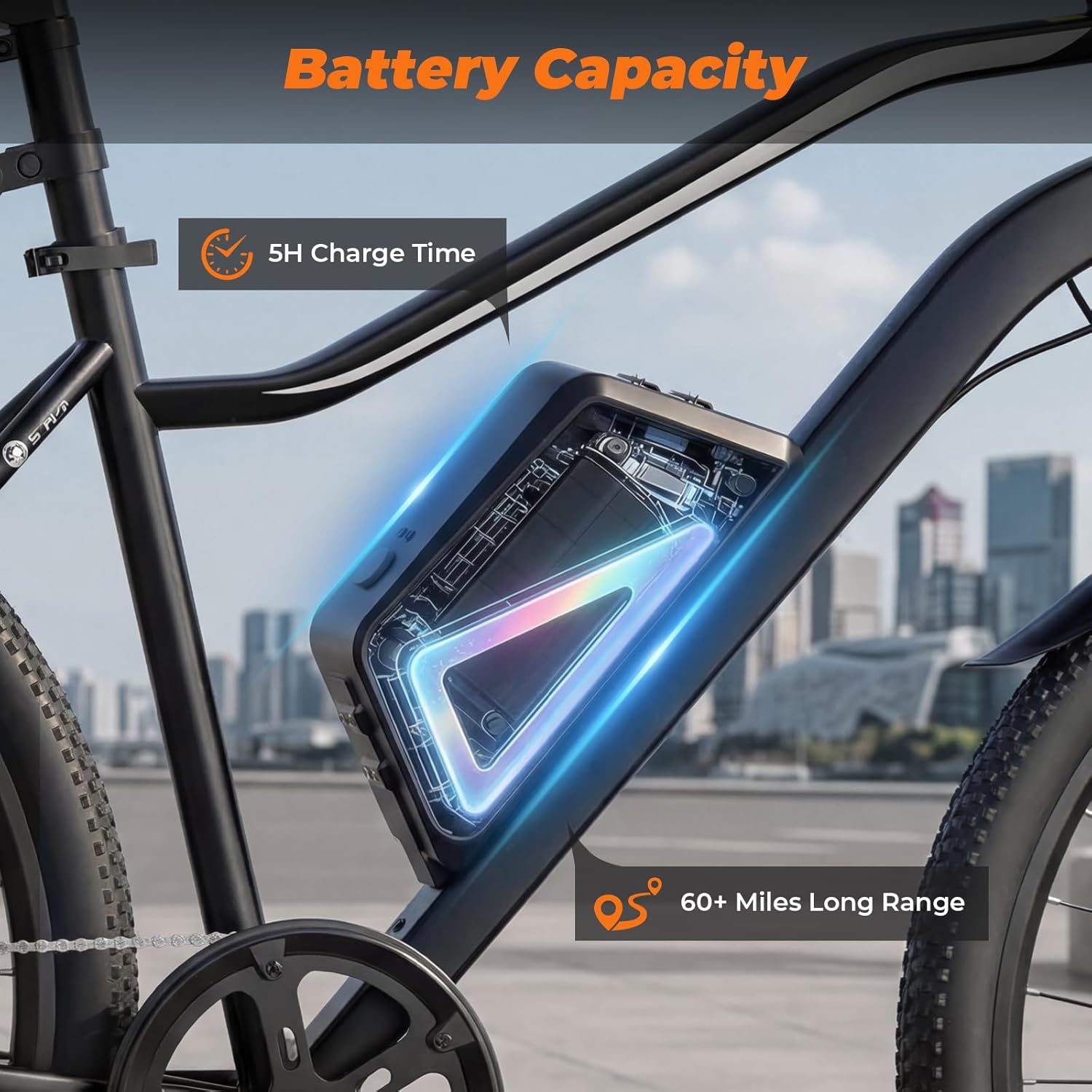 Electric Bike, 750W Peak Motor, 60+ Miles & 20MPH, 26'' Tires E-Bikes, Shock Absorber, Commuting Electric Bike for Adults
