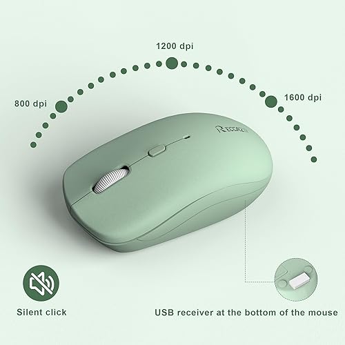 Miniatura 6 de Combo de teclado y mouse inalámbricos, teclado inalámbrico de tamaño completo y mouse DPI ajustable, receptor USB de 2.4 GHz, teclado y mouse
