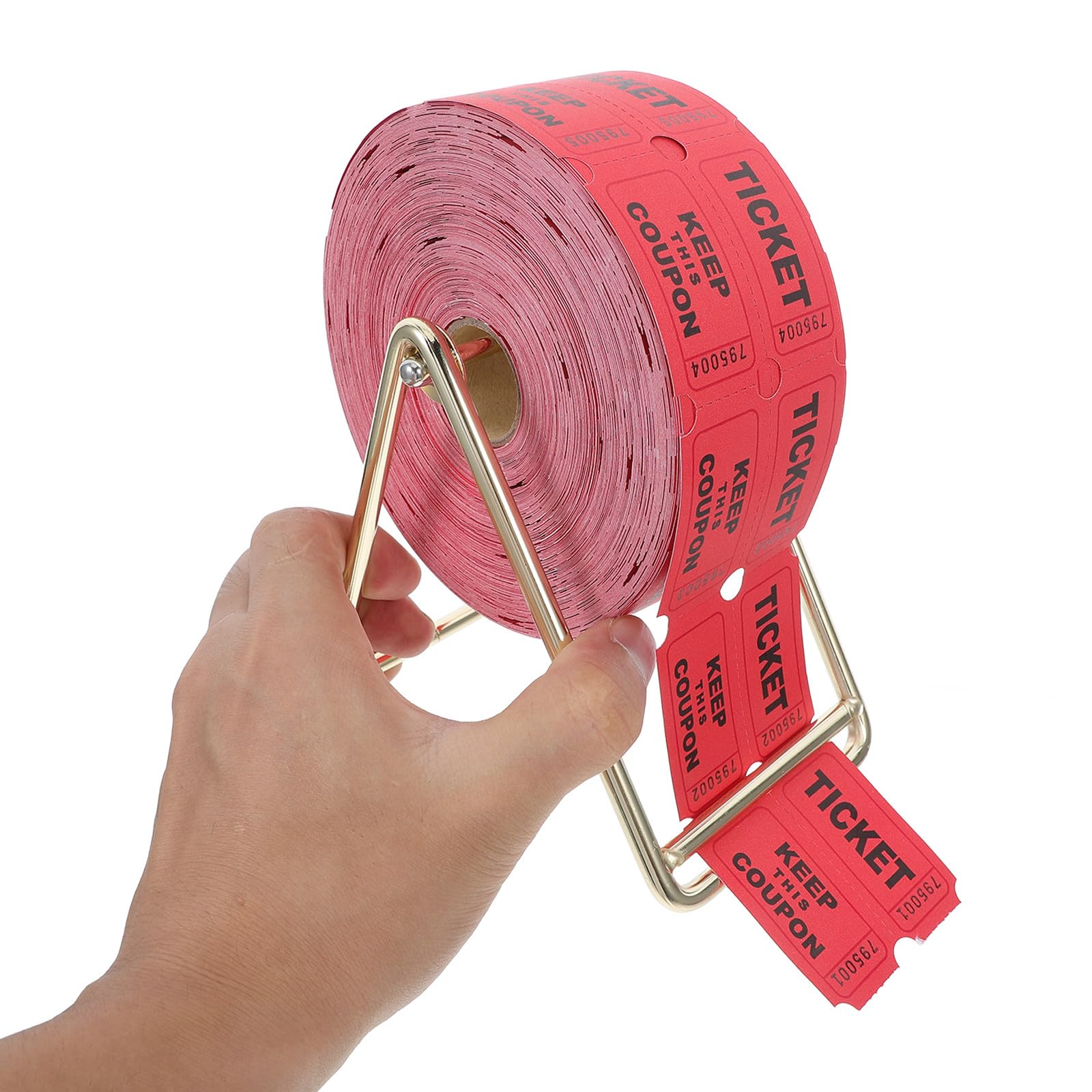 Cabilock Boletos de Rifa para Carnaval 1000 Piezas en Color Rojo con Soporte Dispensador, Entradas Aula y Premios de Recaudación de Fondos, Ideales para Fiestas, Eventos