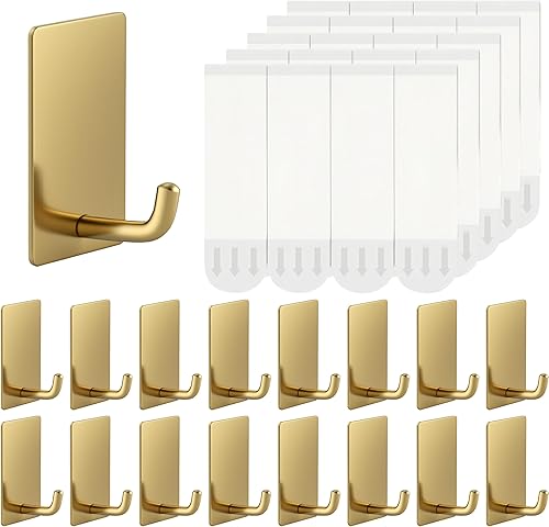 Miniatura 12 de 16 ganchos para toallas con tiras desmontables, adecuados para colgar, ganchos directos para baño, ganchos Command negros, adecuados para pared