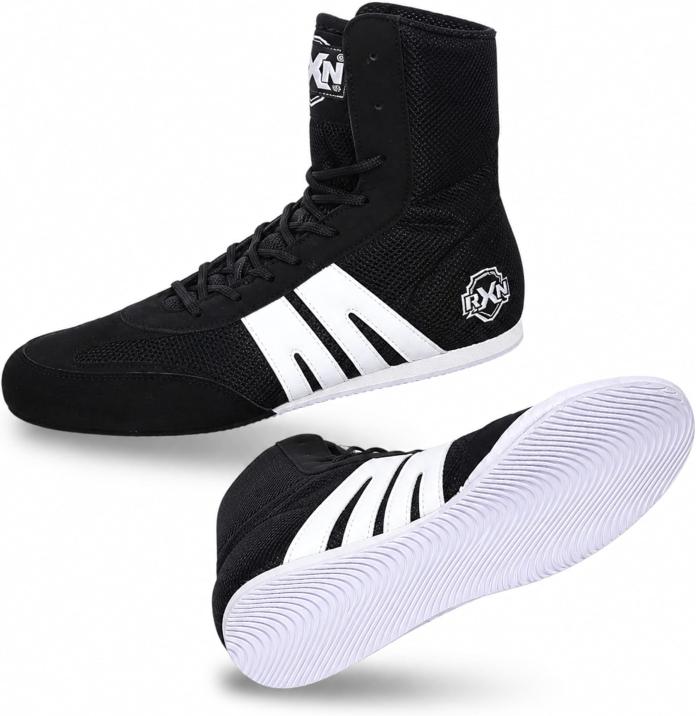 Gold Medal Boxing Shoes for Men | Lightweight High Top Boxing Boots with Anti-Slip Non-Marking Rubber Sole | Breathable Mesh Upper | Training, Sparring & Competition Boxing Shoes