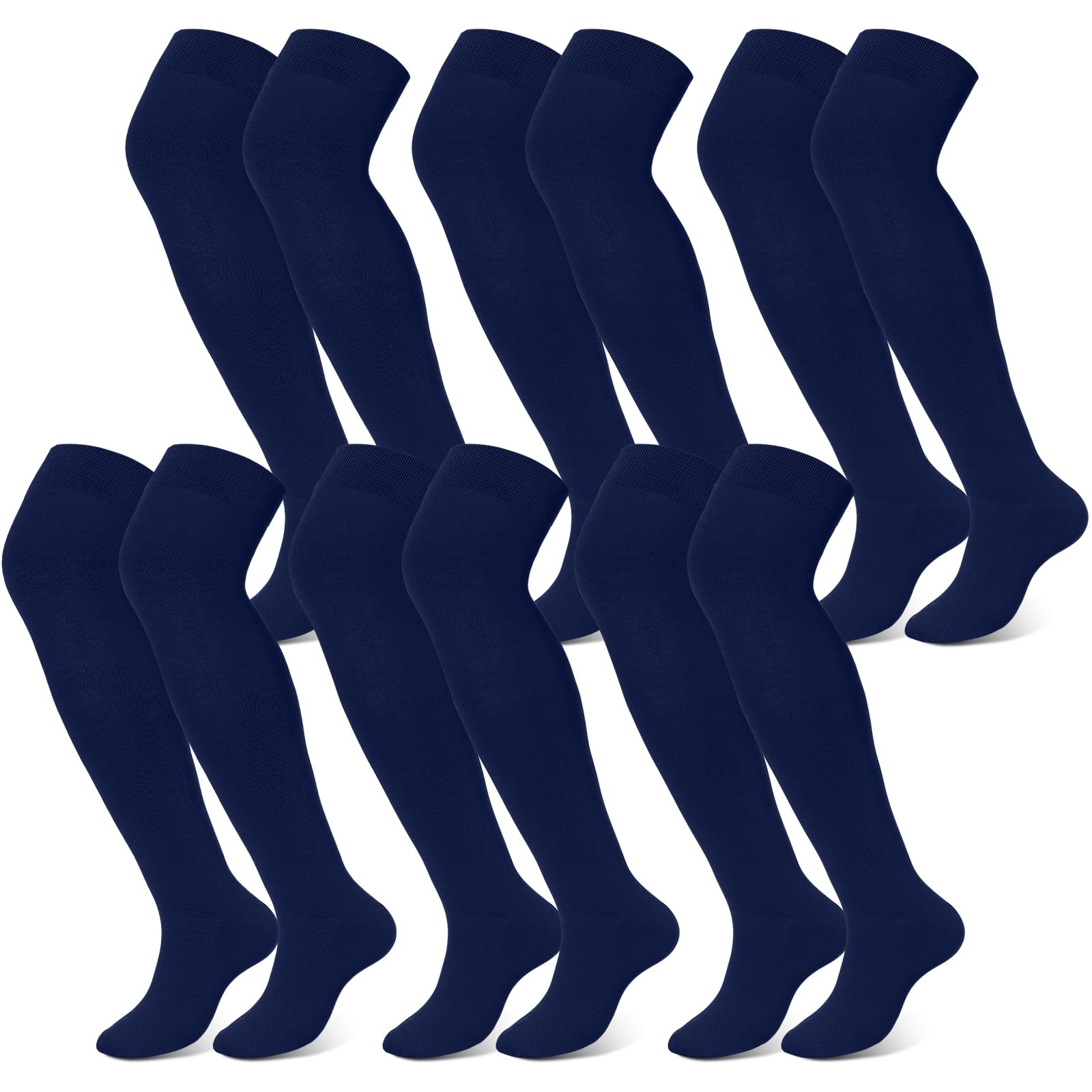 Hicarer 6 Pairs over Knee Baseball Socks Tube