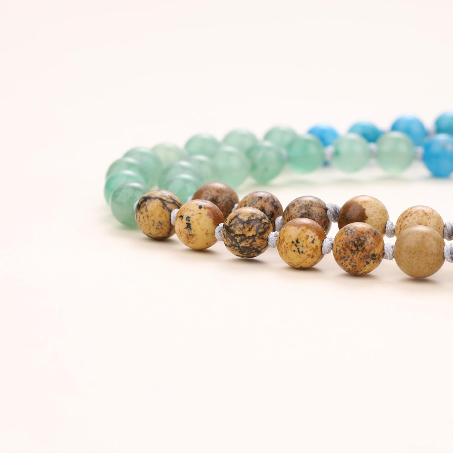 COAI Handmade 108 Beads Mala Necklace for Women, Green Aventurine/Amethyst Onyx 7 Chakra Necklace for Women - Image 4