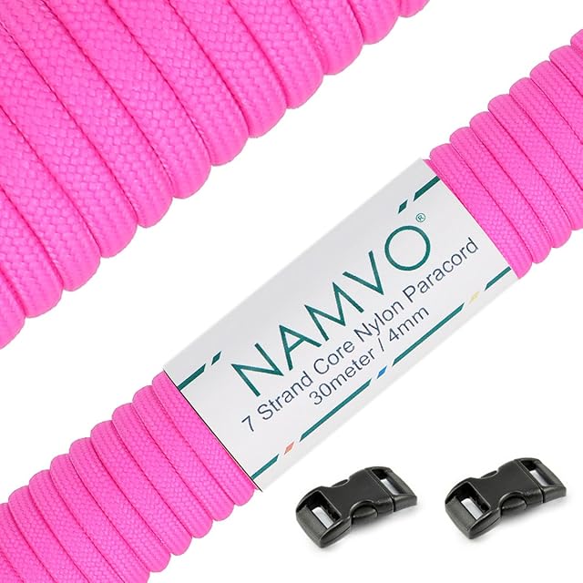 Namvo 550 Paracord Mil Spec Type III 7 żyłowy linka spadochronowa całkowita długość 30,5 m / 30 metrów, brokat
