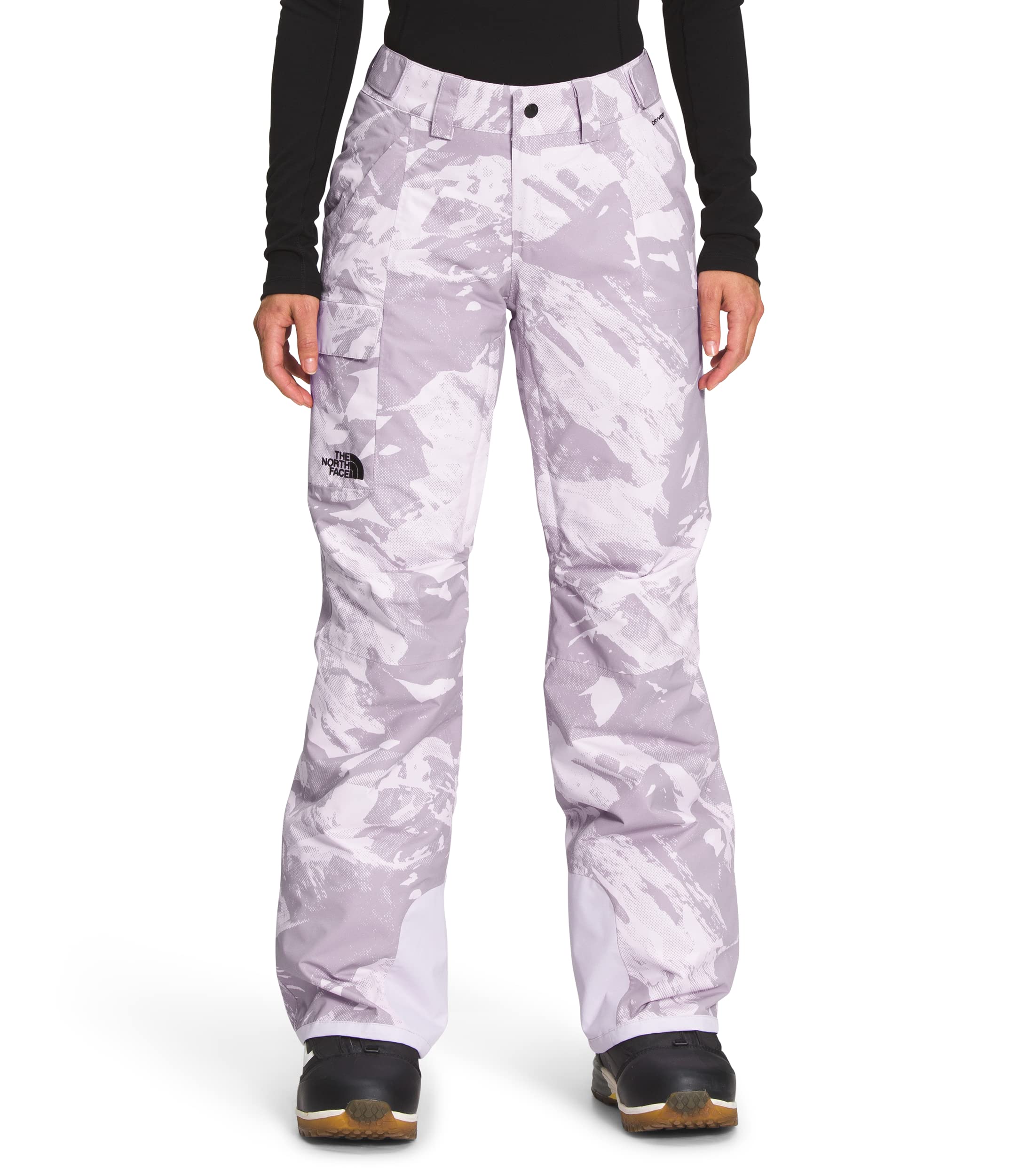THE NORTH FACE Women's Freedom Insulated Pant (Standard and Plus Size) - Short, Lavender Fog Tonal Mountainscape Print, 2X Short