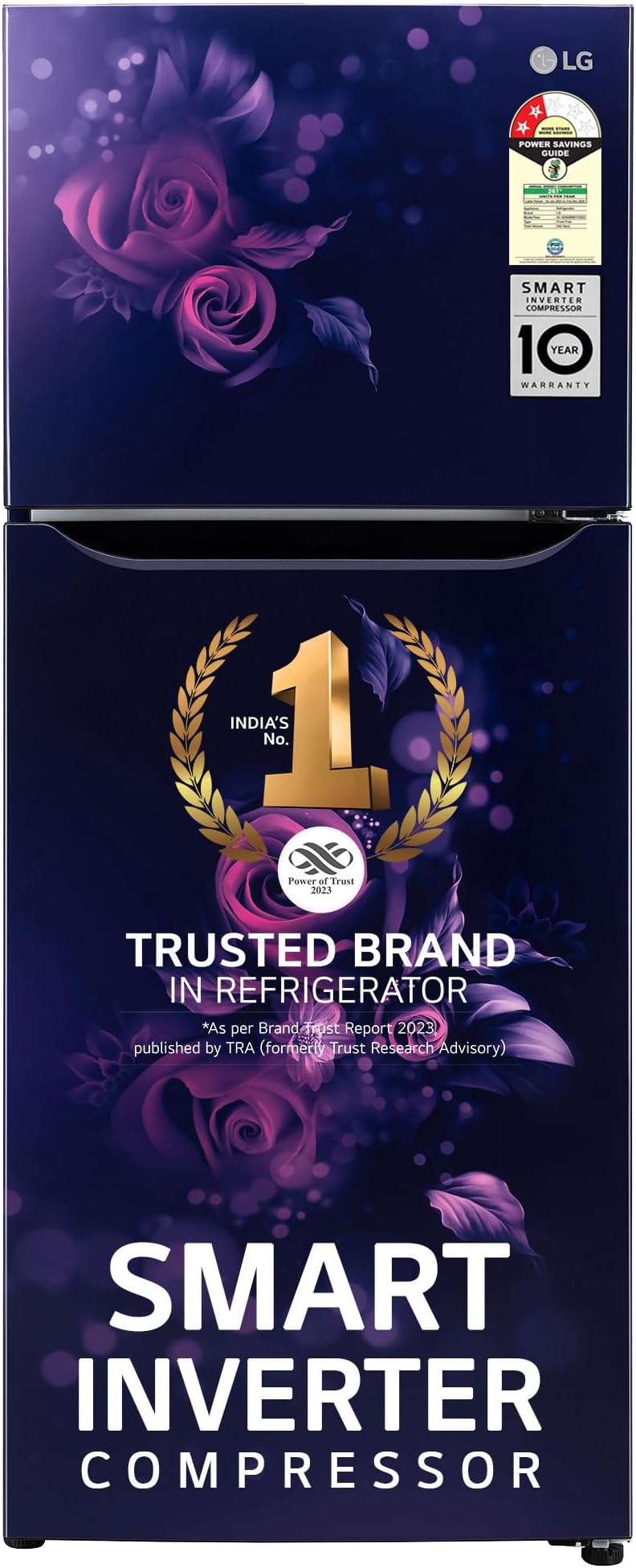 LG 242 L 2 Star Smart Inverter Frost-Free Double Door Refrigerator Appliance (2023 Model, GL-N292BBEY, Blue Euphoria, Smart Connect)