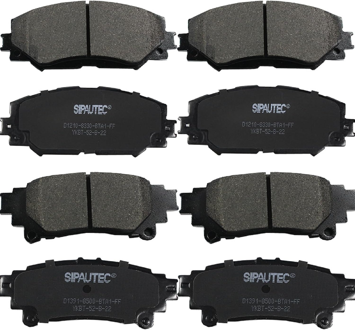 SIPAUTEC-Front & Rear Ceramic Brake Pads Replacement For 2012-2017 Toyota Prius V D1210 D1391