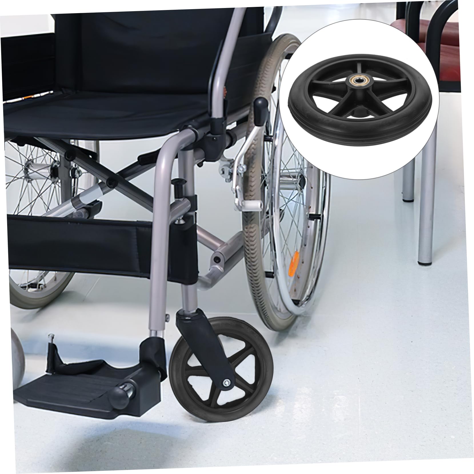 Ruedas Delanteras de Repuesto 6 Pulgadas para Silla de Ruedas Rodamientos Resistentes 2 Unidades para Uso en Interiores y Exteriores