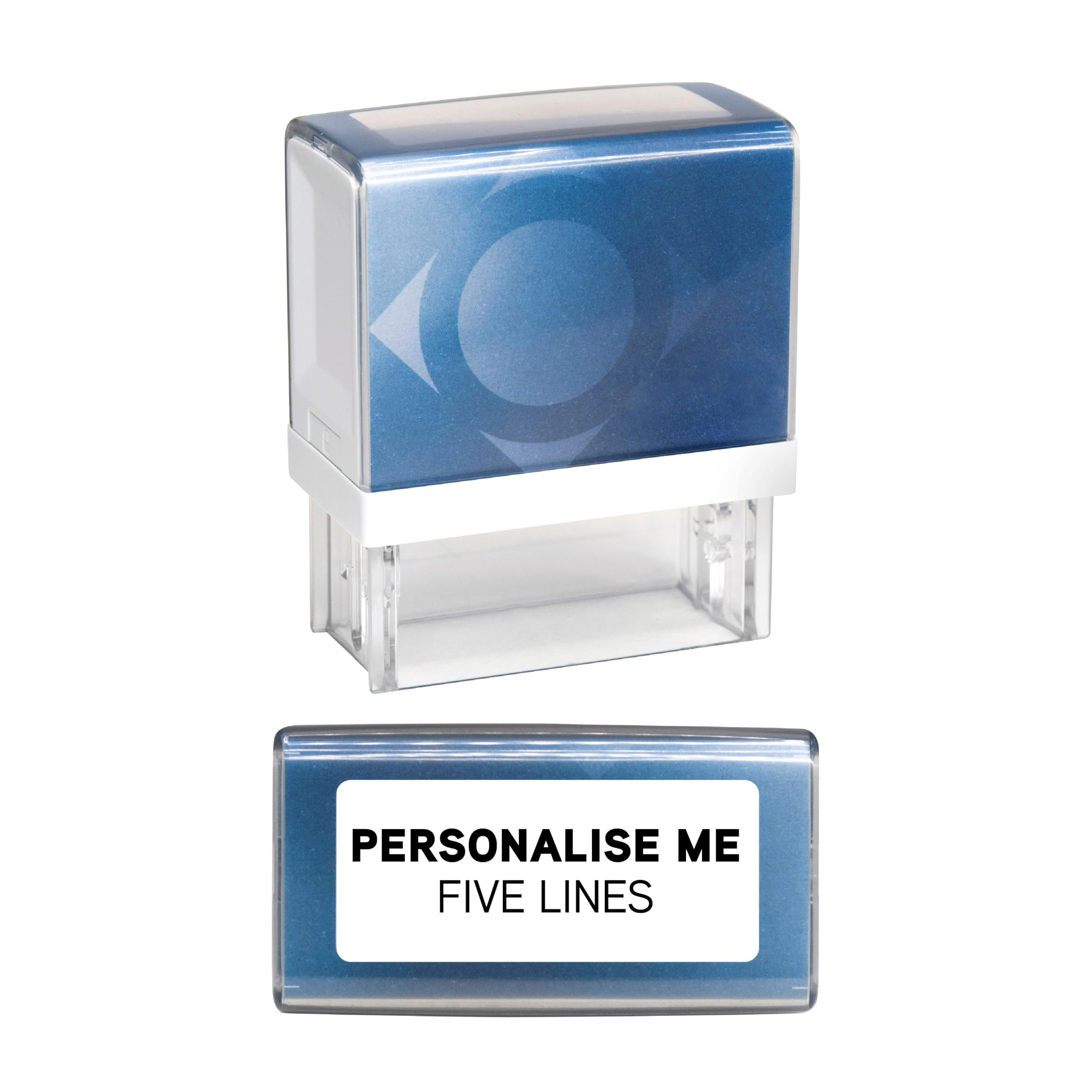 Custom Made Self-Inking Company Business Address Rubber Ink Stamp - 48 x 18mm - Premium Personalised for You (Five Lines of Text)