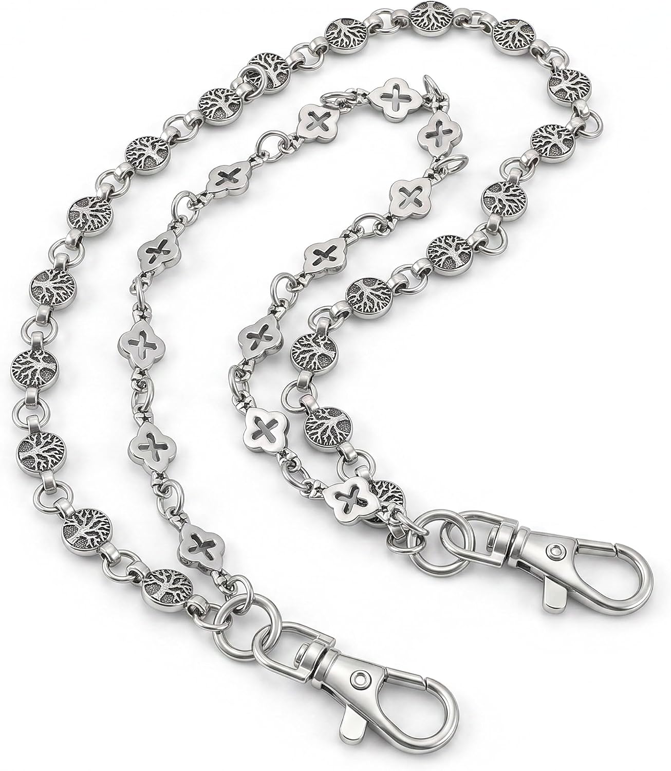 Tyqour Gothic Pants Chain Double Layer Punk Hip Hop Pocket Chains