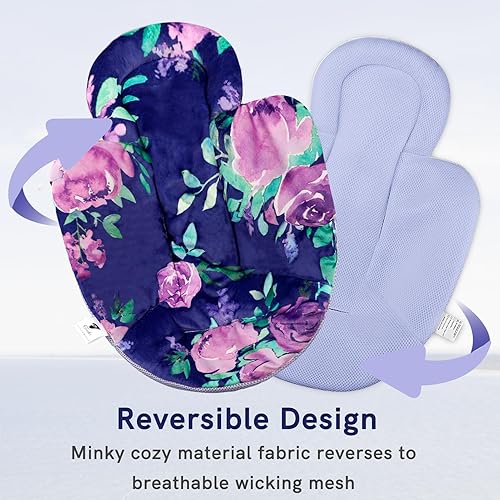 Miniatura 5 de Fundas de asiento de coche para bebé, inserción infantil compatible con 4Moms MamaRoo y RockaRoo Swing, flor morada