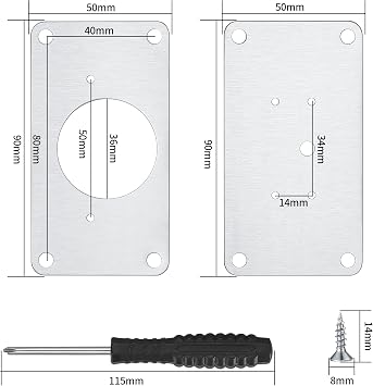 16PCS Cabinet Hinge Repair Plate, Cabinet Door Hinge Repair kit