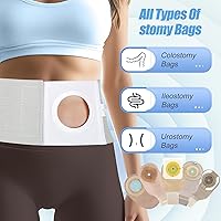 Vista 6 de Cinturón ajustable para hernia de ostomía – Cinturón de soporte de estoma transpirable para colostomía e ileostomía – Cuidado posoperatorio, apto