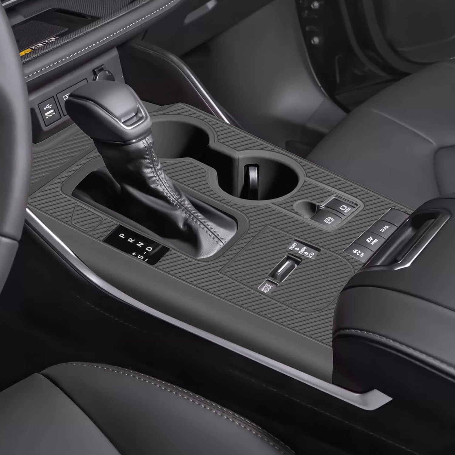Temmis Center Console Silicone Wrap Kit for Toyota Highlander 2020-2022 (Hybrid Version), Full-Wrap Center Consel Electrostatic adsorption Cover for Toyota Sienna-Black