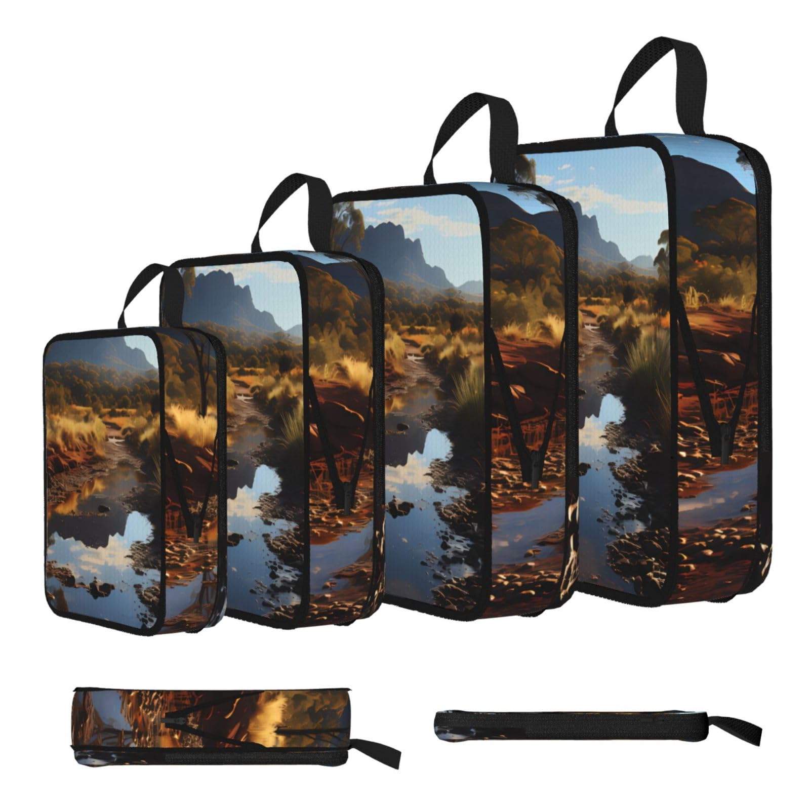 Sxzvvbn Black Creek Stones Compression Packing Cubes 4 Piece Set