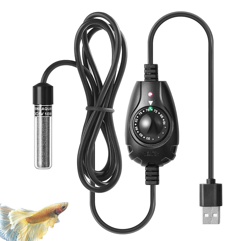 Aquecedor USB para Aquário 10 W com Controlador Externo FEDOUR Q1, para até 9,46 L