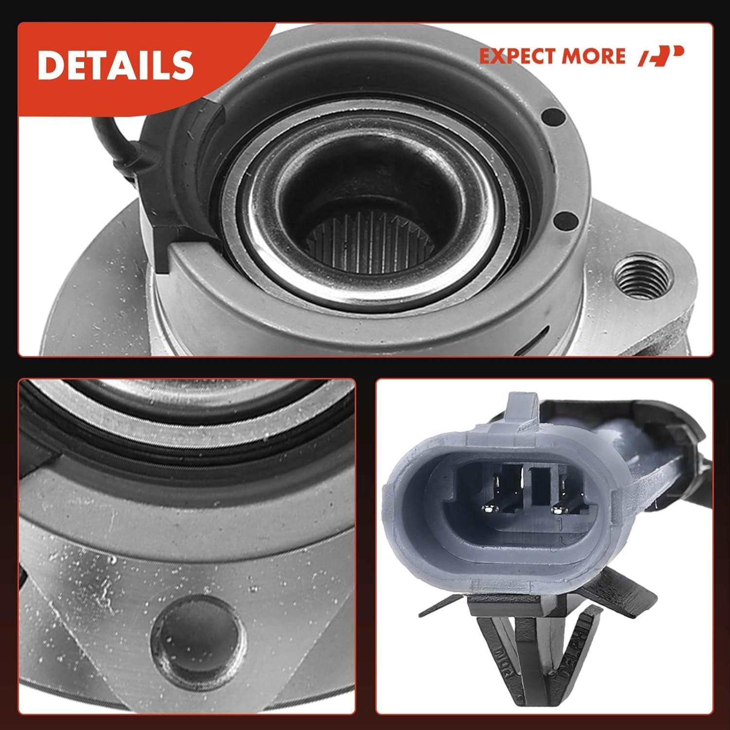 A-Premium 2 x Front Wheel Bearing and Hub Assembly with ABS & 5-Lug Compatible with Chevrolet HHR 06-11, Cobalt 05-10, Pontiac G5 07-09, Pursuit 05-06, Saturn Ion 03-07