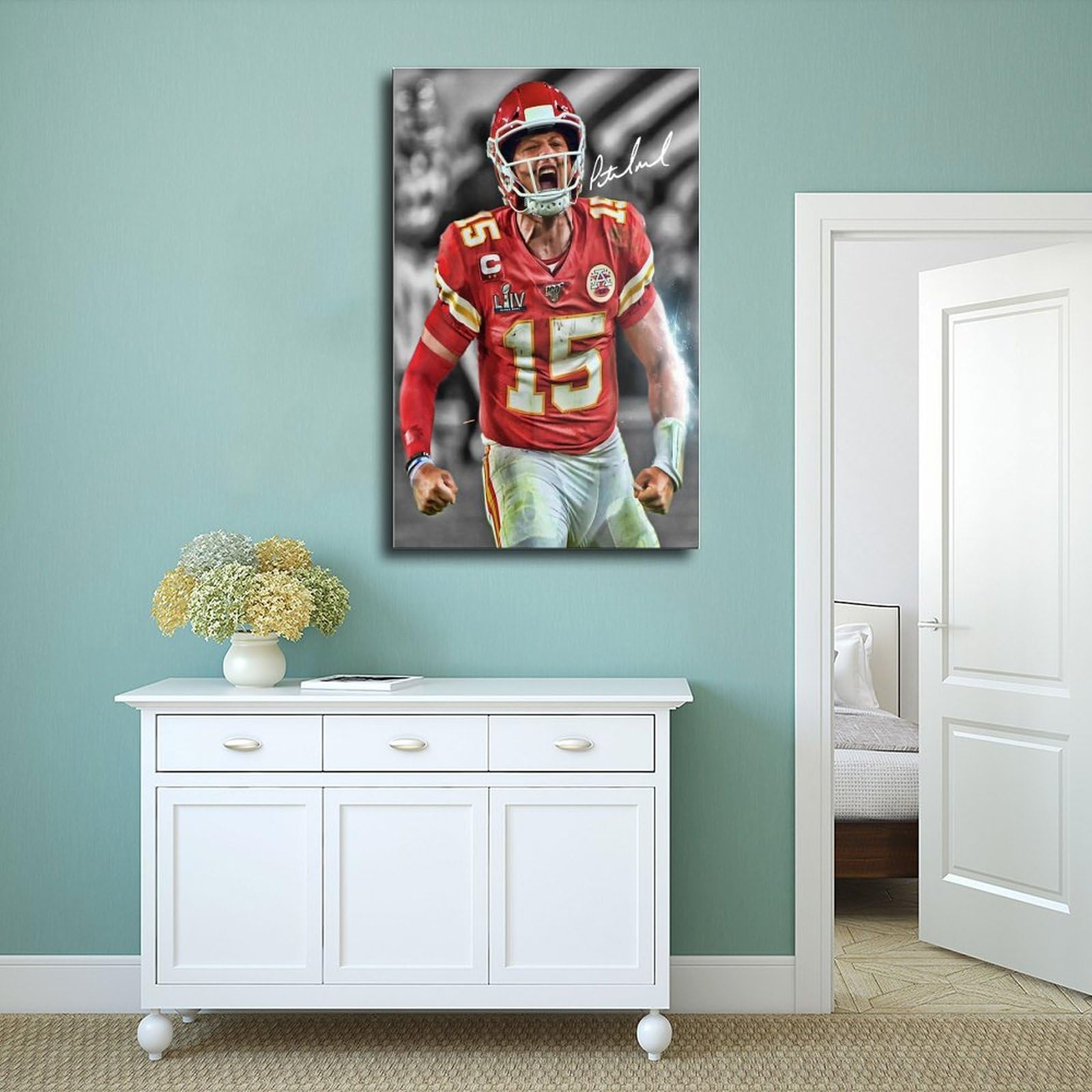Amazon.com: lfcxyffs Patrick Mahomes Canvas Poster Wall Art Decor