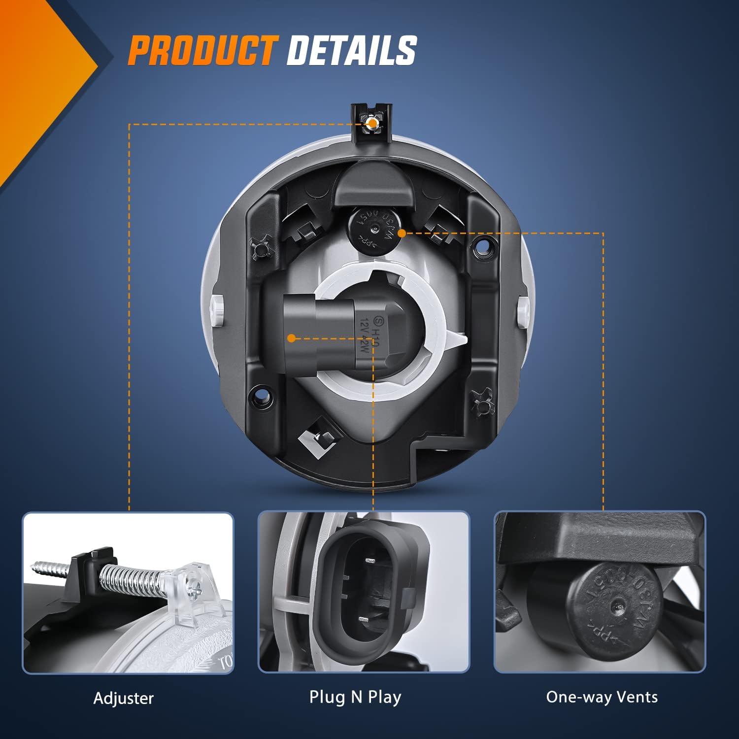 Nilight Bumper Fog Light Compatible with 2005 2006 2007 2008 2009 2010 Dodge Dakota Durango Jeep Commander Grand Cherokee Raider Chrysler Aspen 300 SRT8