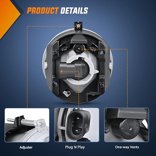 Miniatura 3 de Nilight Luz antiniebla para parachoques compatible con Dodge Dakota Durango Jeep Commander Grand Cherokee Raider Chrysler Aspen 300 SRT8