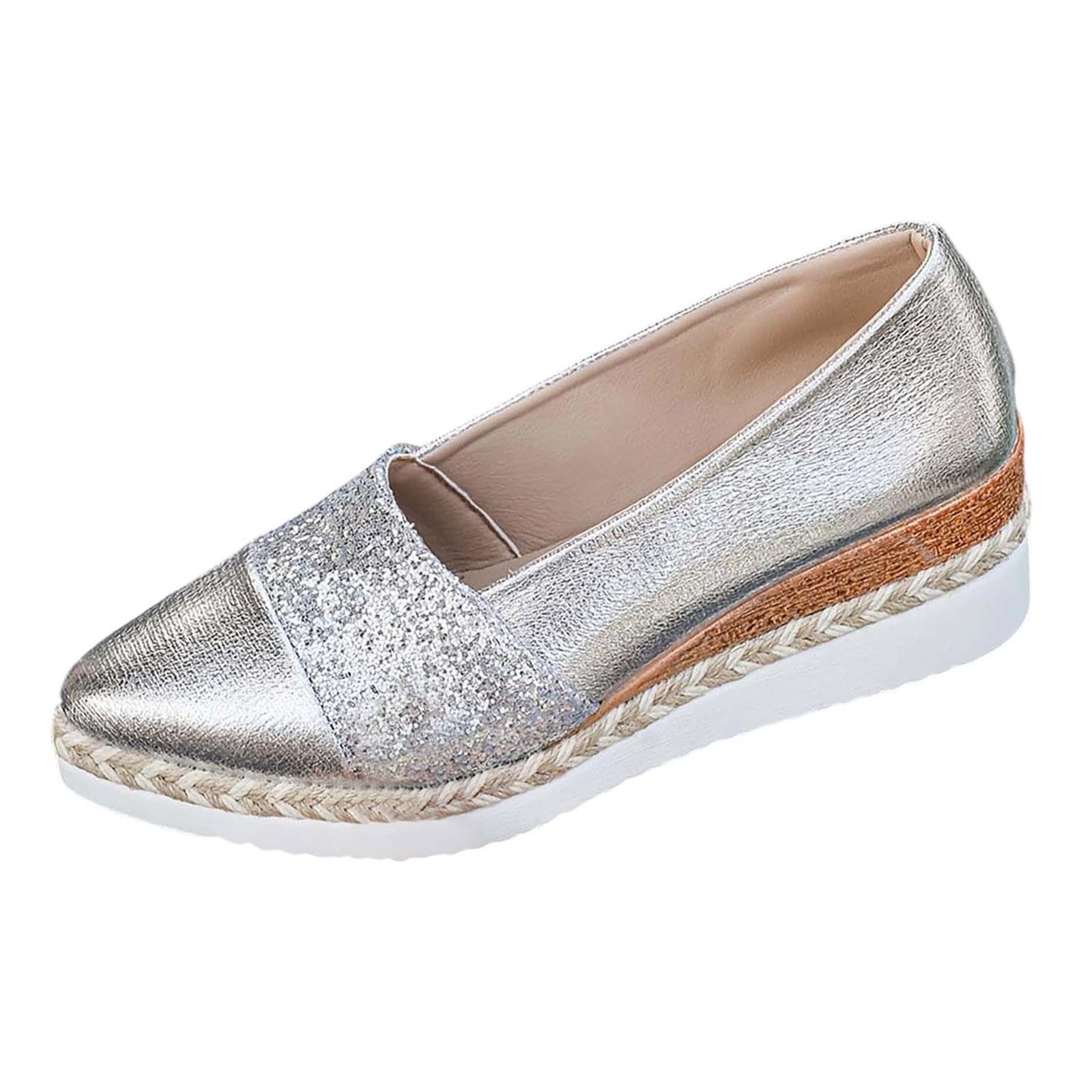 Basket Femme Shoes légères et Confortables Espadrilles à Plateforme Tissées Décontractées pour Femmes Shoes Respirantes Légères Confortables pour la Marche Quotidienne