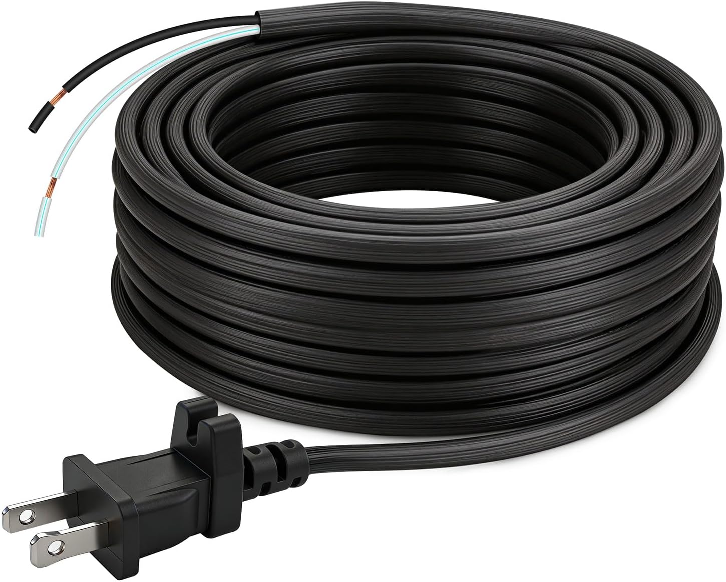 36FT Upright Vacuum Cleaner Cord for Eureka Shark Hoover Sanitaire Bissell Electrolux Kenmore Vacuum Cleaner Replacement Power Cord 2-Prong Black Cables