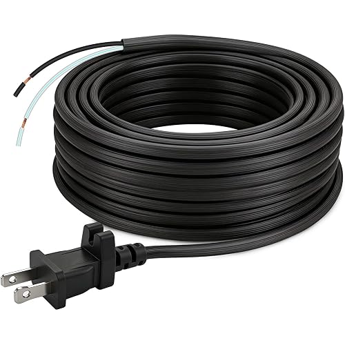 36FT Upright Vacuum Cleaner Cord for Eureka Shark Hoover Sanitaire Bissell Electrolux Kenmore Vacuum Cleaner Replacement Power Cord 2-Prong Black Cables