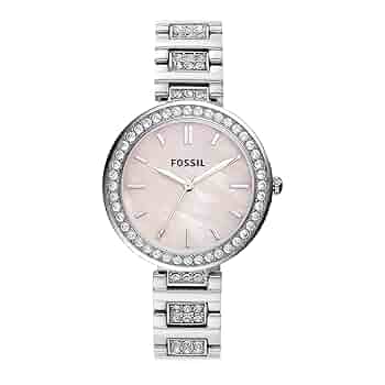 FOSSIL 腕時計 KARLI BQ3865 Fossil Ladies Karli Three Hand Blue MOP Dial Steel Watch