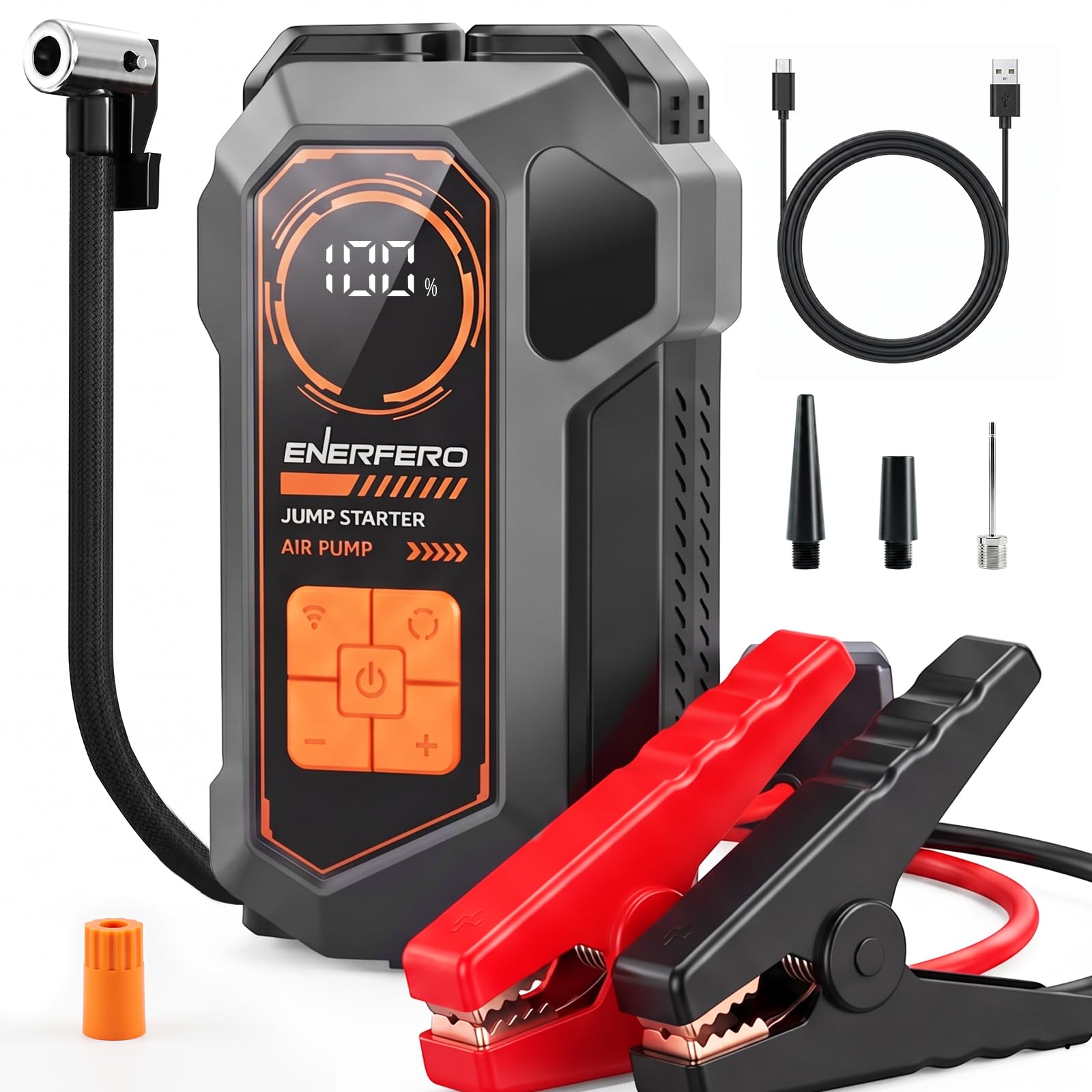 27000 mAh Arrancador Baterias Coche con Compresor Aire 150PSI